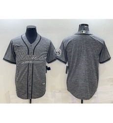 Men's Los Angeles Rams Blank Grey Gridiron Cool Base Stitched Baseball Jersey