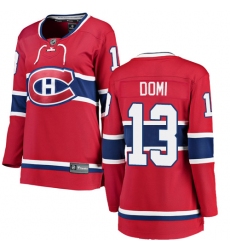 Women's Montreal Canadiens #13 Max Domi Authentic Red Home Fanatics Branded Breakaway NHL Jersey