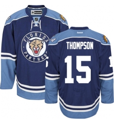 Men's Reebok Florida Panthers #15 Paul Thompson Premier Navy Blue Third NHL Jersey