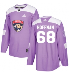 Youth Adidas Florida Panthers #68 Mike Hoffman Authentic Purple Fights Cancer Practice NHL Jersey