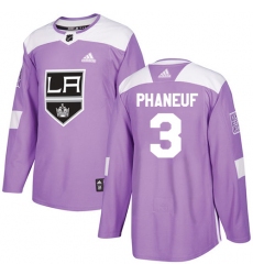 Youth Adidas Los Angeles Kings #3 Dion Phaneuf Authentic Purple Fights Cancer Practice NHL Jersey