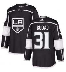 Youth Adidas Los Angeles Kings #31 Peter Budaj Authentic Black Home NHL Jersey