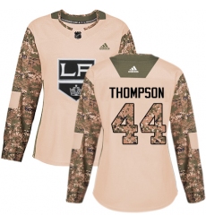 Women's Adidas Los Angeles Kings #44 Nate Thompson Authentic Camo Veterans Day Practice NHL Jersey