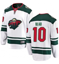 Men's Minnesota Wild #10 Matt Read Authentic White Away Fanatics Branded Breakaway NHL Jersey