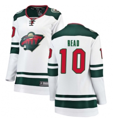 Women's Minnesota Wild #10 Matt Read Authentic White Away Fanatics Branded Breakaway NHL Jersey