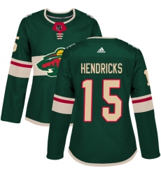 Women's Adidas Minnesota Wild #15 Matt Hendricks Authentic Green Home NHL Jersey