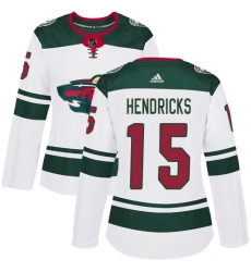 Women's Adidas Minnesota Wild #15 Matt Hendricks Authentic White Away NHL Jersey
