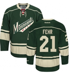 Women's Reebok Minnesota Wild #21 Eric Fehr Premier Green Third NHL Jersey
