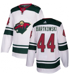 Men's Adidas Minnesota Wild #44 Matt Bartkowski Authentic White Away NHL Jersey