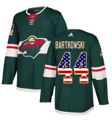 Youth Adidas Minnesota Wild #44 Matt Bartkowski Authentic Green USA Flag Fashion NHL Jersey