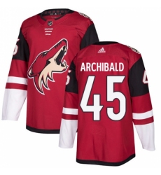 Youth Adidas Arizona Coyotes #45 Josh Archibald Authentic Burgundy Red Home NHL Jersey