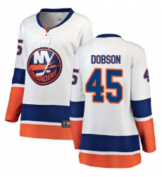 Women's New York Islanders #45 Noah Dobson Fanatics Branded White Away Breakaway NHL Jersey