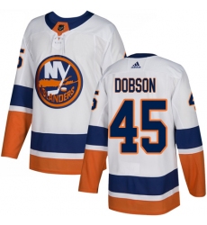 Youth Adidas New York Islanders #45 Noah Dobson Authentic White Away NHL Jersey