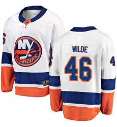 Men's New York Islanders #46 Bode Wilde Fanatics Branded White Away Breakaway NHL Jersey