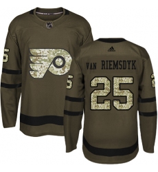 Youth Adidas Philadelphia Flyers #25 James Van Riemsdyk Premier Green Salute to Service NHL Jersey