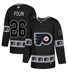 Men's Adidas Philadelphia Flyers #26 Christian Folin Authentic Black Team Logo Fashion NHL Jersey