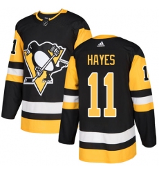 Youth Adidas Pittsburgh Penguins #11 Jimmy Hayes Authentic Black Home NHL Jersey