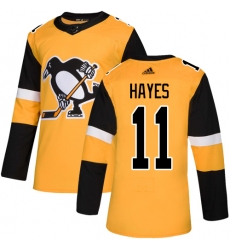 Youth Adidas Pittsburgh Penguins #11 Jimmy Hayes Authentic Gold Alternate NHL Jersey