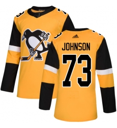 Men's Adidas Pittsburgh Penguins #73 Jack Johnson Premier Gold Alternate NHL Jersey