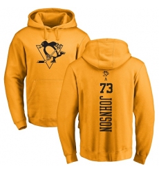 NHL Adidas Pittsburgh Penguins #73 Jack Johnson Gold One Color Backer Pullover Hoodie