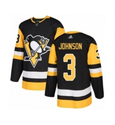 Youth Pittsburgh Penguins #3 Jack Johnson Authentic Black Home Hockey Jersey