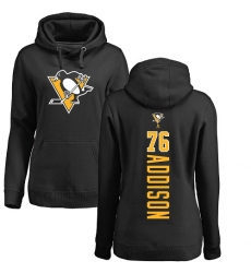 NHL Women's Adidas Pittsburgh Penguins #76 Calen Addison Black Backer Pullover Hoodie