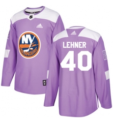 Youth Adidas New York Islanders #40 Robin Lehner Authentic Purple Fights Cancer Practice NHL Jersey
