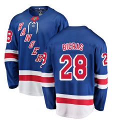Men's New York Rangers #28 Chris Bigras Fanatics Branded Royal Blue Home Breakaway NHL Jersey