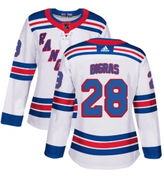 Women's Adidas New York Rangers #28 Chris Bigras Authentic White Away NHL Jersey