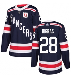 Youth Adidas New York Rangers #28 Chris Bigras Authentic Navy Blue 2018 Winter Classic NHL Jersey