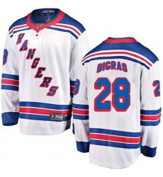 Youth New York Rangers #28 Chris Bigras Fanatics Branded White Away Breakaway NHL Jersey