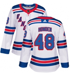 Women's Adidas New York Rangers #48 Brett Howden Authentic White Away NHL Jersey