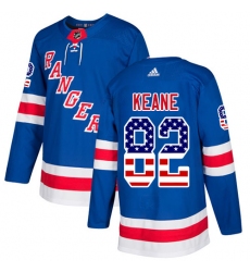 Youth Adidas New York Rangers #82 Joey Keane Authentic Royal Blue USA Flag Fashion NHL Jersey