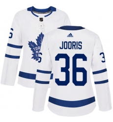 Women's Adidas Toronto Maple Leafs #36 Josh Jooris Authentic White Away NHL Jersey