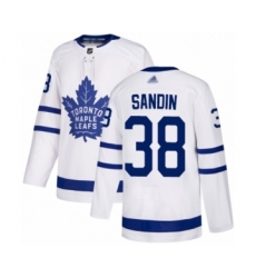 Men's Toronto Maple Leafs #38 Rasmus Sandin Authentic White Away Hockey Jersey