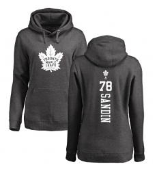 NHL Women's Adidas Toronto Maple Leafs #78 Rasmus Sandin Charcoal One Color Backer Pullover Hoodie