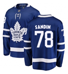 Youth Toronto Maple Leafs #78 Rasmus Sandin Authentic Royal Blue Home Fanatics Branded Breakaway NHL Jersey