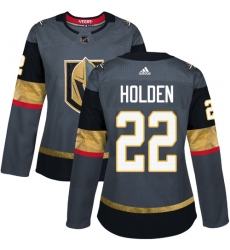 Women's Adidas Vegas Golden Knights #22 Nick Holden Authentic Gray Home NHL Jersey