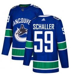 Men's Adidas Vancouver Canucks #59 Tim Schaller Authentic Blue Home NHL Jersey