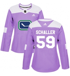 Women's Adidas Vancouver Canucks #59 Tim Schaller Authentic Purple Fights Cancer Practice NHL Jersey