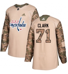 Men's Adidas Washington Capitals #71 Kody Clark Authentic Camo Veterans Day Practice NHL Jersey