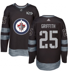 Men's Adidas Winnipeg Jets #25 Seth Griffith Authentic Black 1917-2017 100th Anniversary NHL Jersey