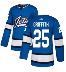 Youth Adidas Winnipeg Jets #25 Seth Griffith Authentic Blue Alternate NHL Jersey