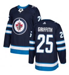 Youth Adidas Winnipeg Jets #25 Seth Griffith Authentic Navy Blue Home NHL Jersey