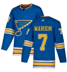 Men's Adidas St. Louis Blues #7 Patrick Maroon Authentic Navy Blue Alternate NHL Jersey