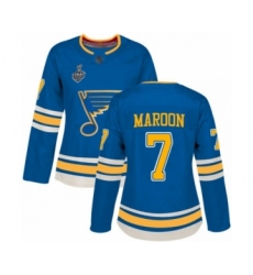 Women's St. Louis Blues #7 Patrick Maroon Authentic Navy Blue Alternate 2019 Stanley Cup Final Bound Hockey Jersey
