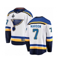 Youth St. Louis Blues #7 Patrick Maroon Fanatics Branded White Away Breakaway 2019 Stanley Cup Final Bound Hockey Jersey