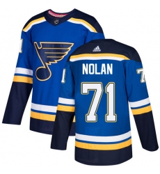 Youth Adidas St. Louis Blues #71 Jordan Nolan Authentic Royal Blue Home NHL Jersey