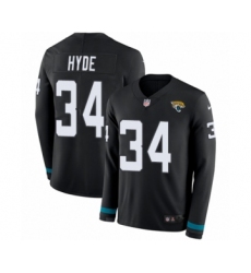 Men's Nike Jacksonville Jaguars #34 Carlos Hyde Limited Black Therma Long Sleeve NFL Jersey