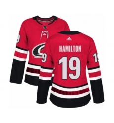Women's Adidas Carolina Hurricanes #19 Dougie Hamilton Premier Red Home NHL Jersey